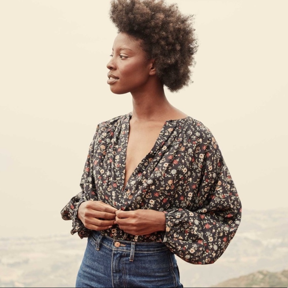 Doen Jane Blouse in Champagne Floral